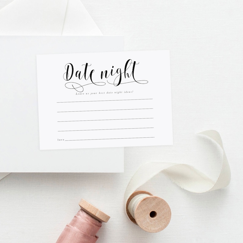 Printable Date Night Cards Printable Bridal Shower Game Date | Etsy