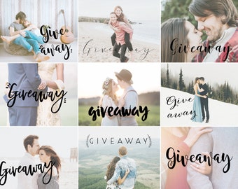 Giveaway Word Overlay Clipart, Giveaway Marketing Overlays, Giveaway Overlay Clipart, Contest Session Overlays, Contest Photo Overlays