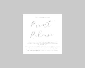 Print Release Template, Photography Form, Photography Marketing Template, Digital Photoshop Templates