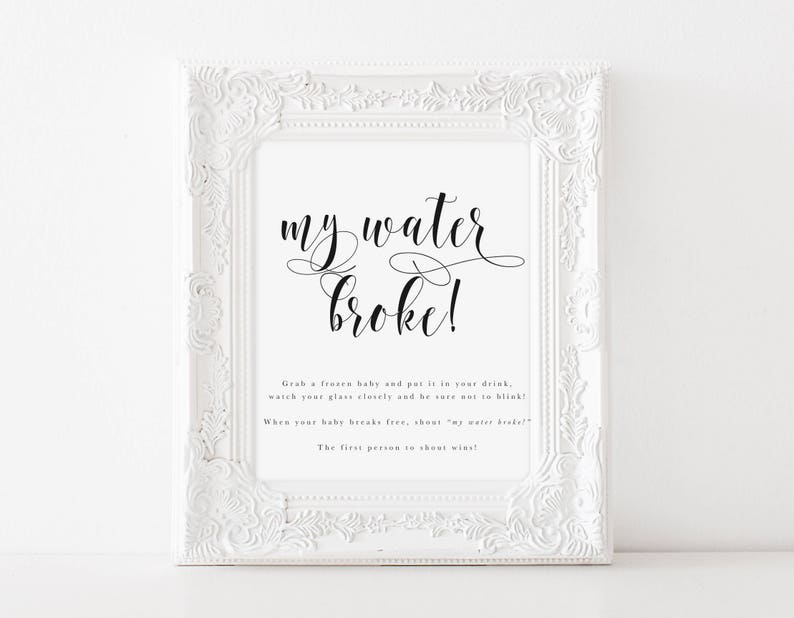 My Water Broke Game Printable Baby Shower Game Baby Shower | Etsy