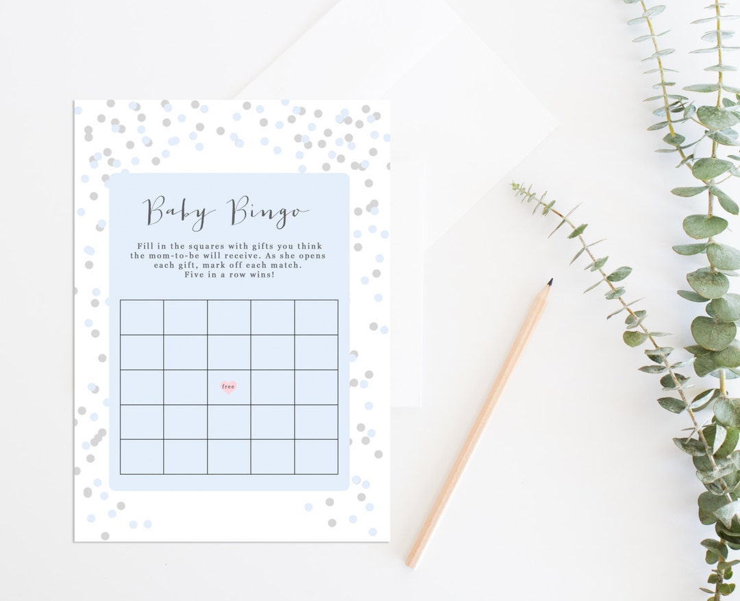 Printable Baby Shower Bingo Game, Baby Bingo, Baby Shower Games ...