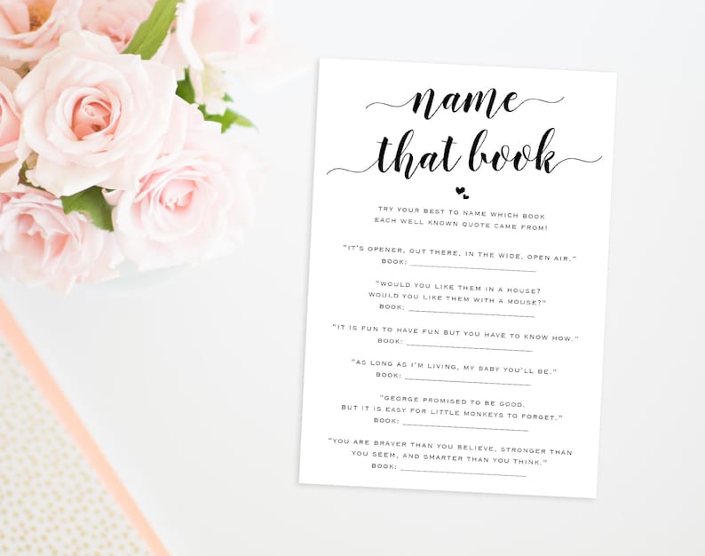 Printable Children S Book Quiz Baby Book Game Baby Etsy Printable Children S Book Quiz Baby Book Game Baby Etsy