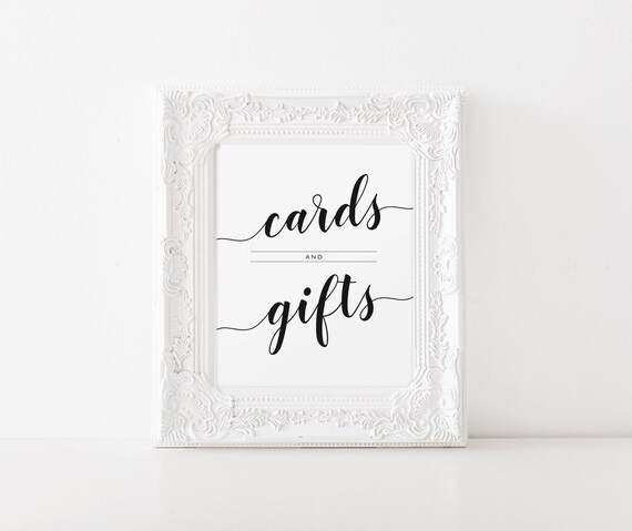 Printable Cards &amp; Gifts Sign Cards and Gifts Cards Sign | Etsy