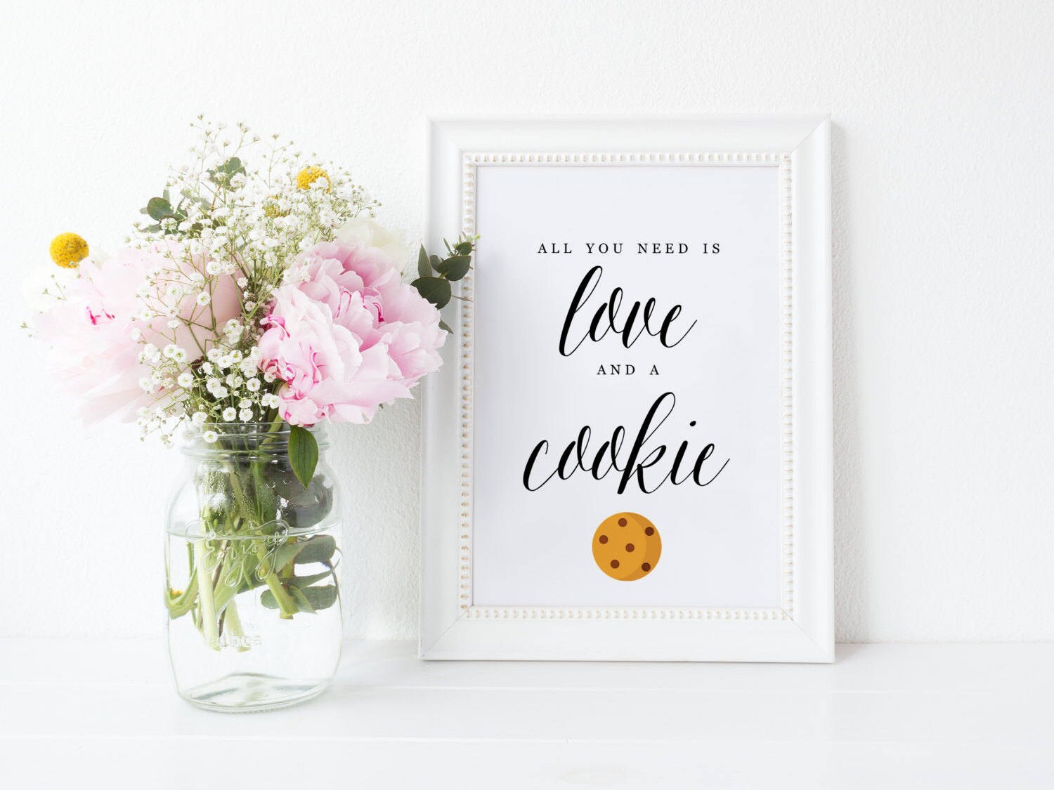 All You Need is Love and A Cookie Sign Printable Cookie Sign Etsy
