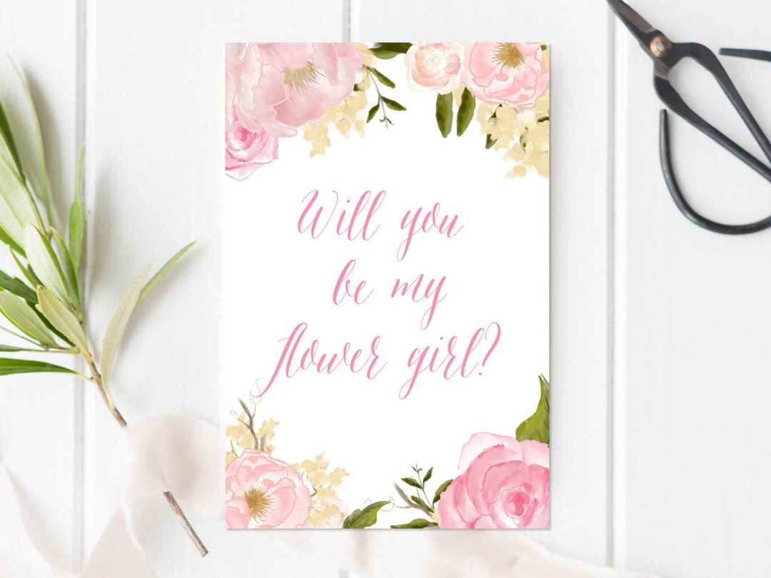 Printable Will You Be My Flower Girl Card, Printable Flower Girl ...