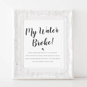 My Water Broke Game, Printable Baby Shower Game, Baby Shower Games - Etsy