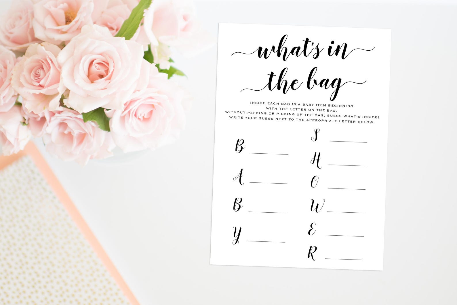 What's in the Bag Baby Shower Game Printable Baby Shower Etsy