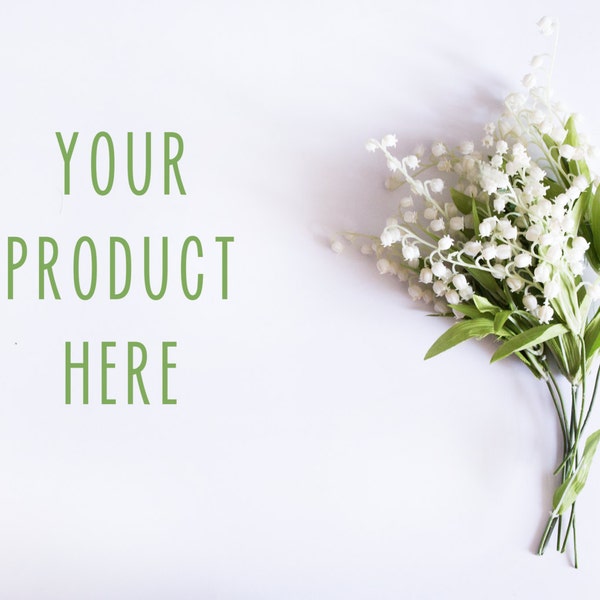 Baby's Breath Styled Image, Your Product Here, Desktop Styled Stock, Floral styled Stock Photo, Branding Stock Photo, Blog Header Image