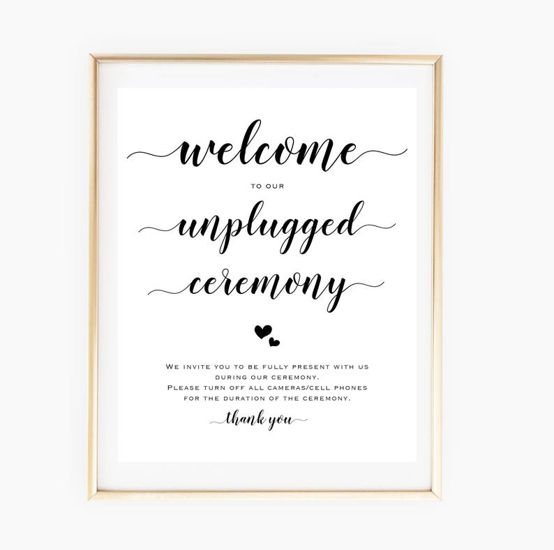 Printable Unplugged Ceremony Sign Chalkboard Unplugged - Etsy