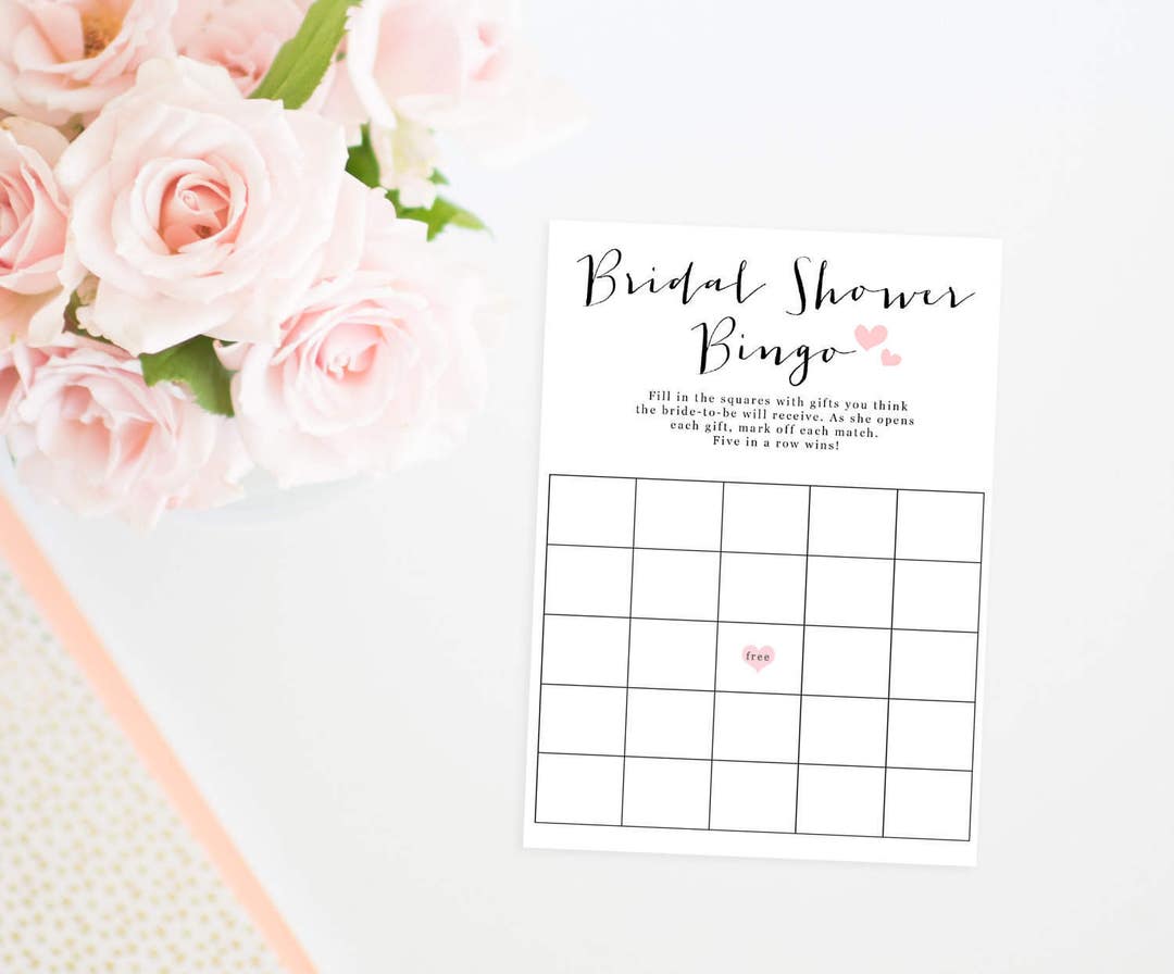 Printable Bridal Shower Bingo Cards, Bridal Shower Bingo, Bridal Shower Game, Bridal Bingo ...