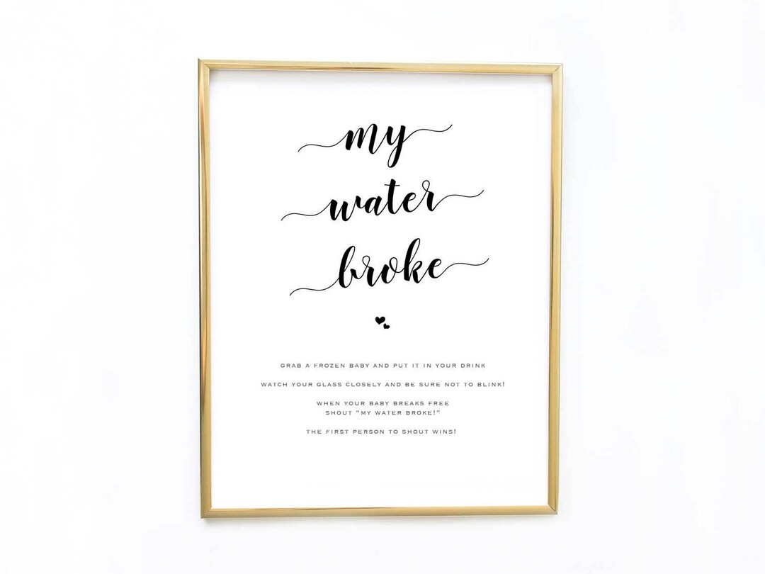 My Water Broke Game, Printable Baby Shower Game, Baby Shower Games - Etsy