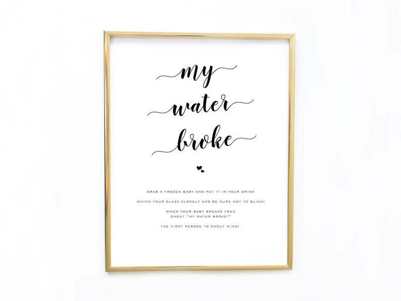 My Water Broke Game Printable Baby Shower Game Baby Shower | Etsy