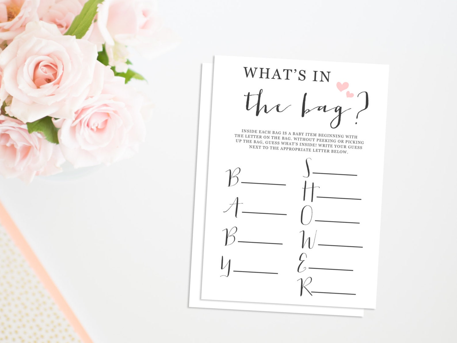 What's in the Bag Baby Shower Game Printable Baby Shower Etsy