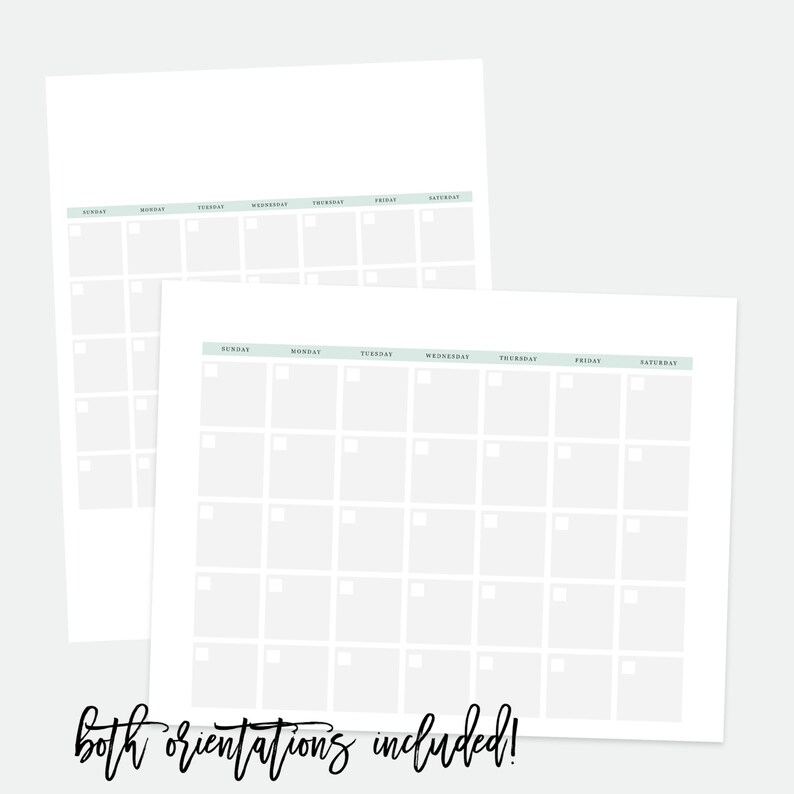 Editable Monthly Calendar Reusable Monthly Calendar 2017 Etsy