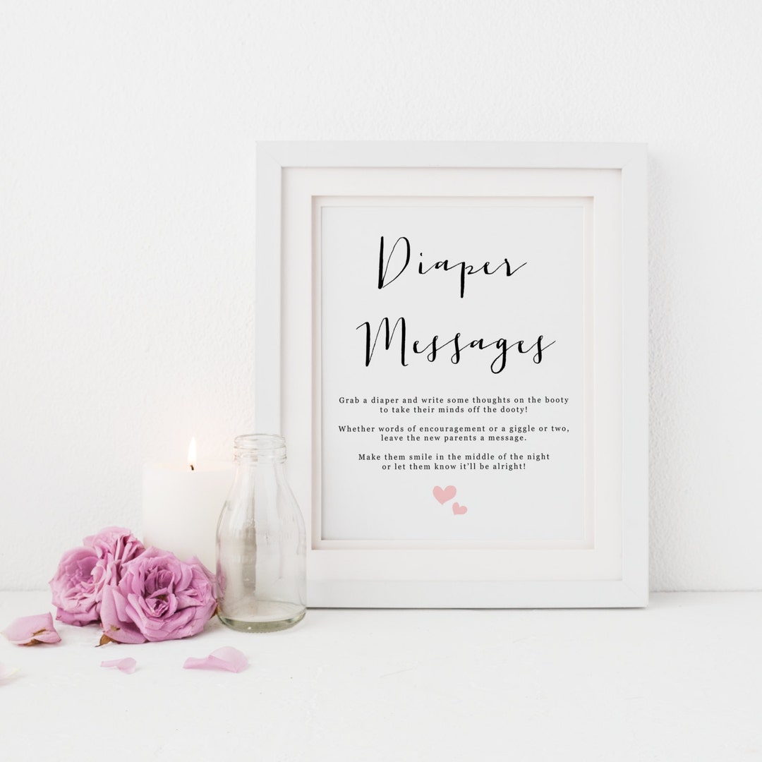 Printable Diaper Message Game Late Night Diapers Baby Shower Etsy
