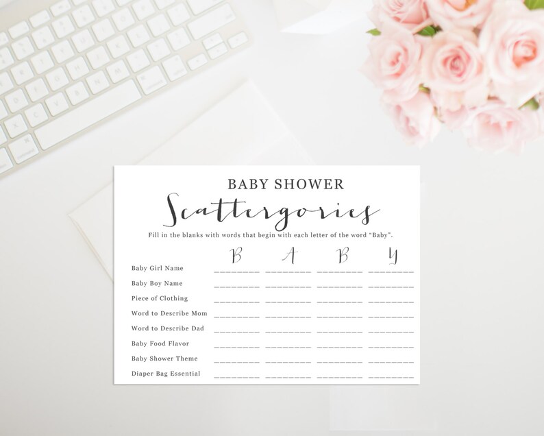 Baby Shower Scattergories Baby Scattergories Printable Baby - Etsy