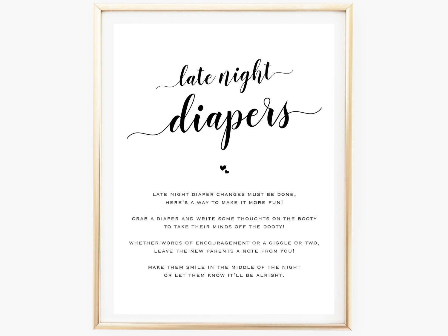 Late Night Diapers Baby Shower Game Baby Shower Game Etsy Australia