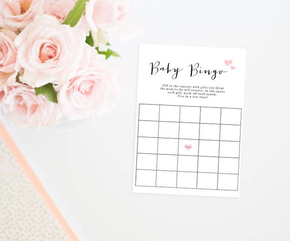 Printable Baby Shower Bingo Game Baby Bingo Baby Shower | Etsy