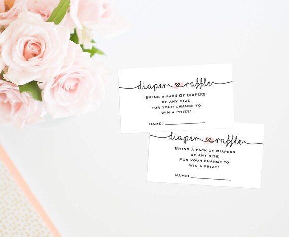 printable baby shower game diaper raffle ticket printable etsy