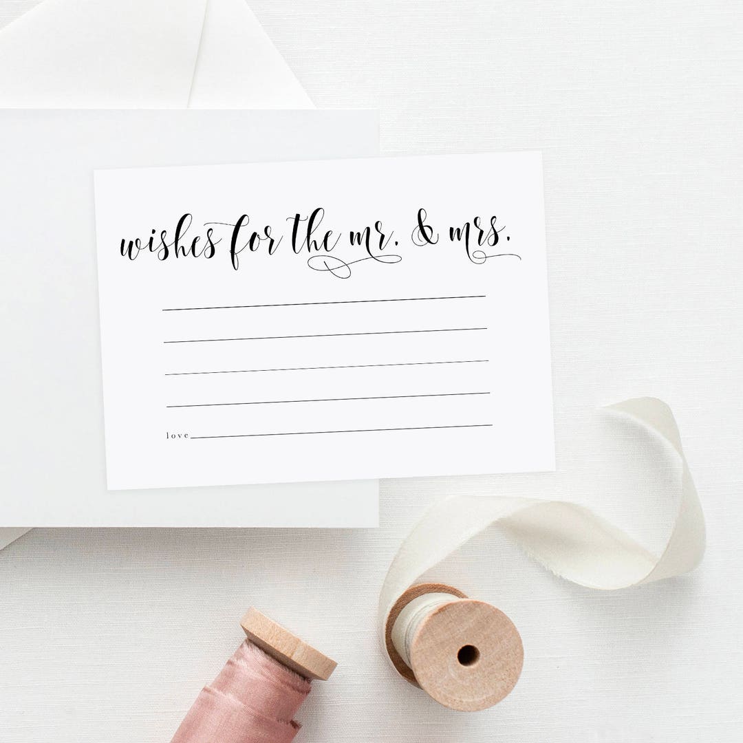Printable Advice Cards, Printable Wedding Wish Cards, Wishes for the ...