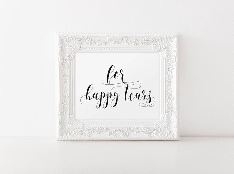 Printable Tissue Sign, Wedding Table Sign, Happy tears sign, Tears of Joy Sign, Wedding Reception Sign image 1