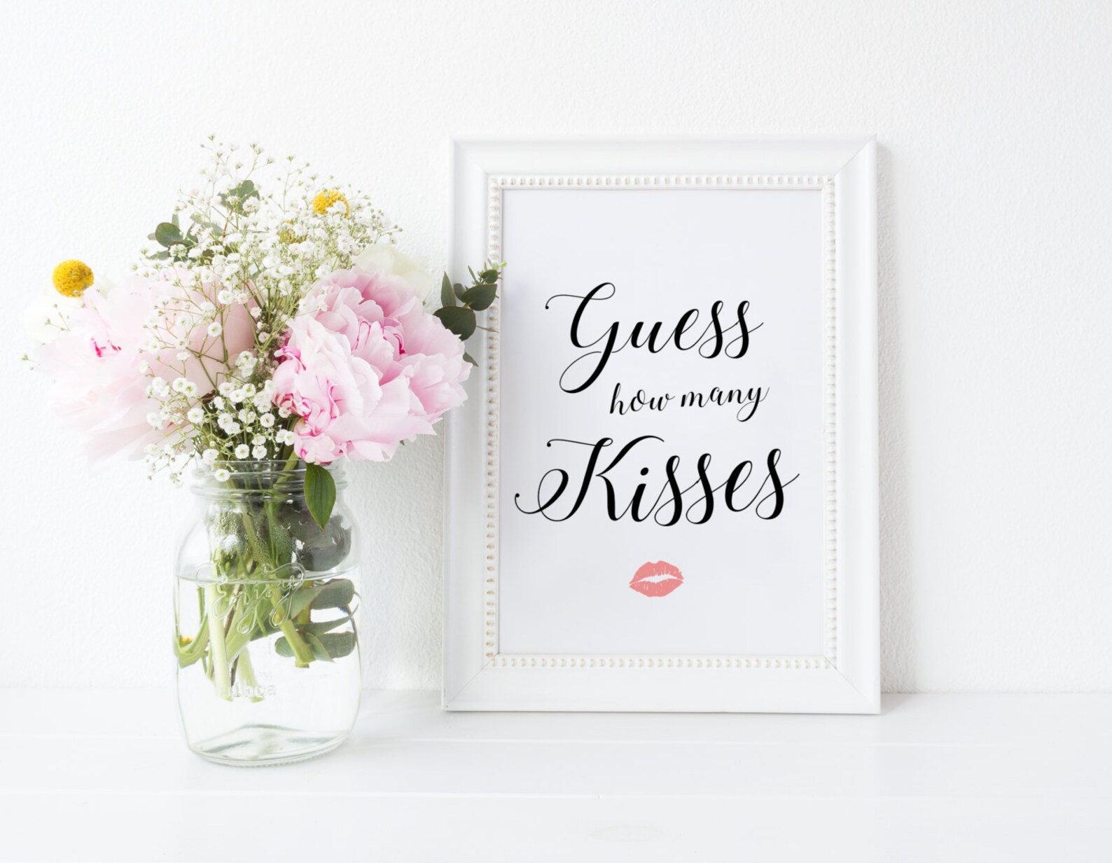 Printable Bridal Shower Game How Many Kisses Printable Game Etsy Canada