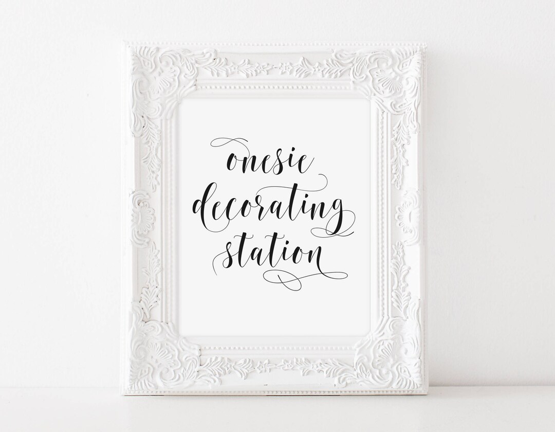Printable Onesie Decorating Station Sign, Onesie Decorating Sign ...