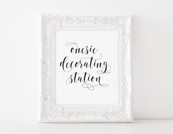 Printable Onesie Decorating Station Sign Onesie Decorating Etsy