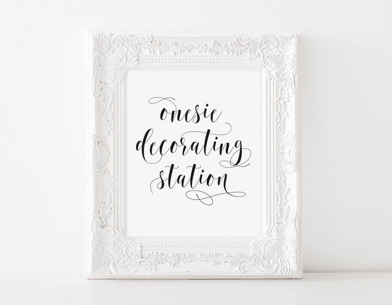 Printable Onesie Decorating Station Sign Onesie Decorating - Etsy
