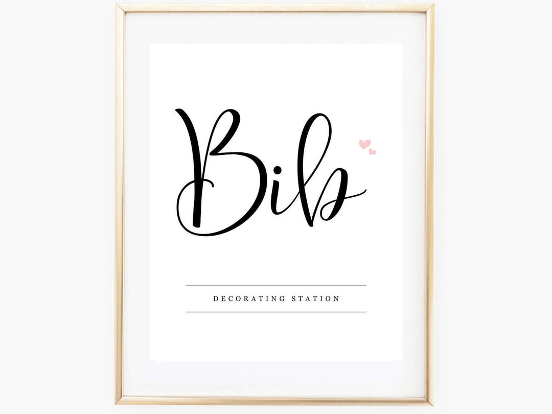 Printable Bib Decorating Station Sign, Bib Decorating Sign, Bib ...