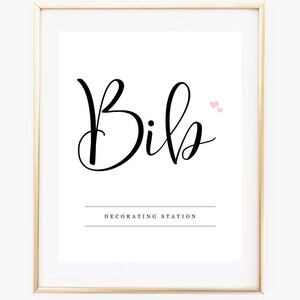 Printable Bib Decorating Station Sign, Bib Decorating Sign, Bib ...