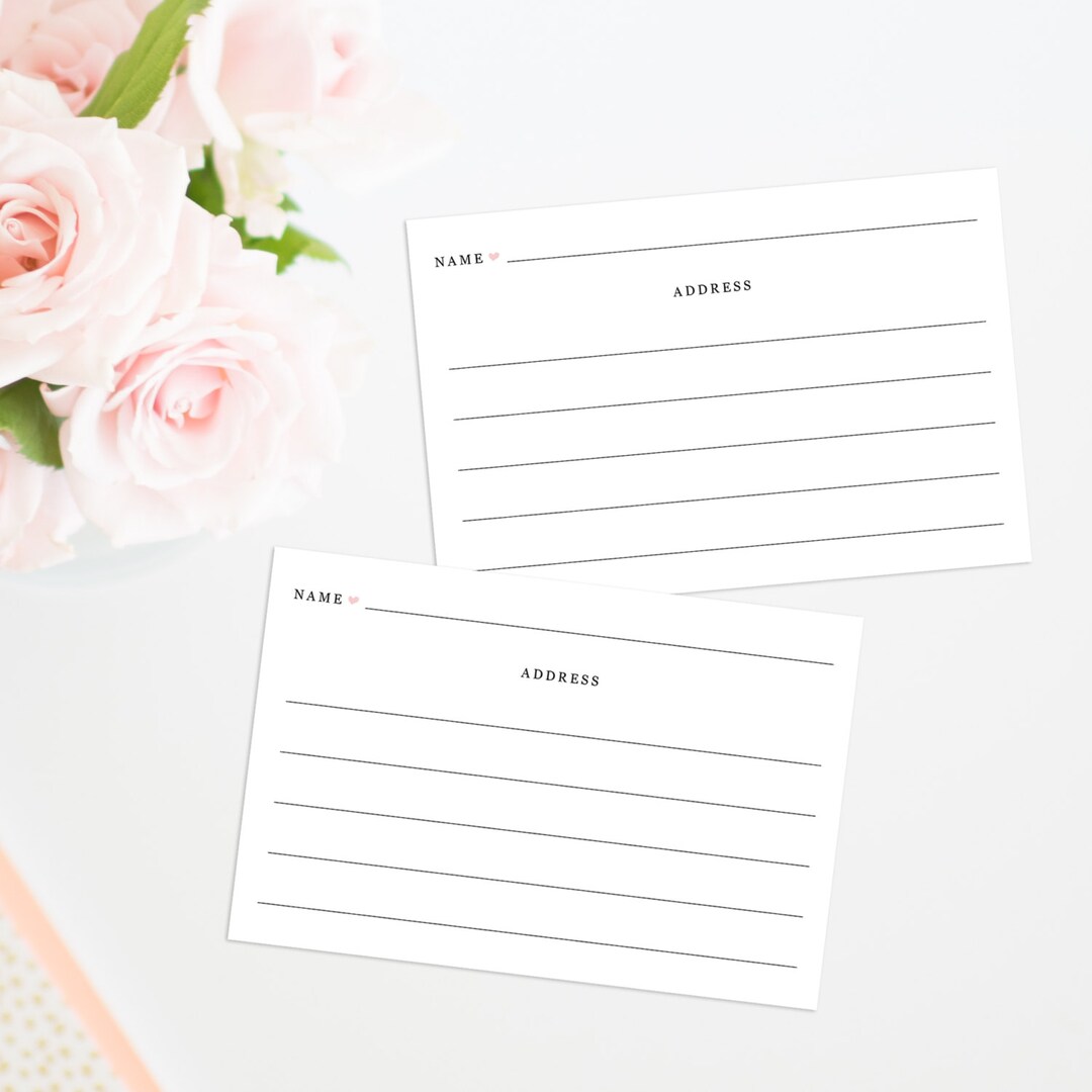 Printable Address Cards, Help the Newlyweds Make an Address Book ...