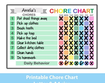 kids chore chart etsy kids chore chart