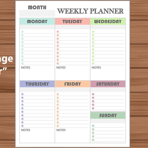 Hourly Weekly Planner Printable. Daily Planning Printable. | Etsy