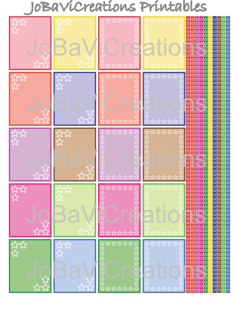 Glam Planner Stickers Printable: Stars. Erin Condren (EC - ECLP) Full ...