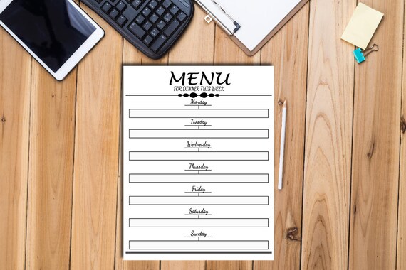 Menu Planner. Dinner Planner. Meal Planner Printable. Meal Planning. Dinner Time. Meal Plan Template. Family Meal Plan. Letter A4 A5 Half.