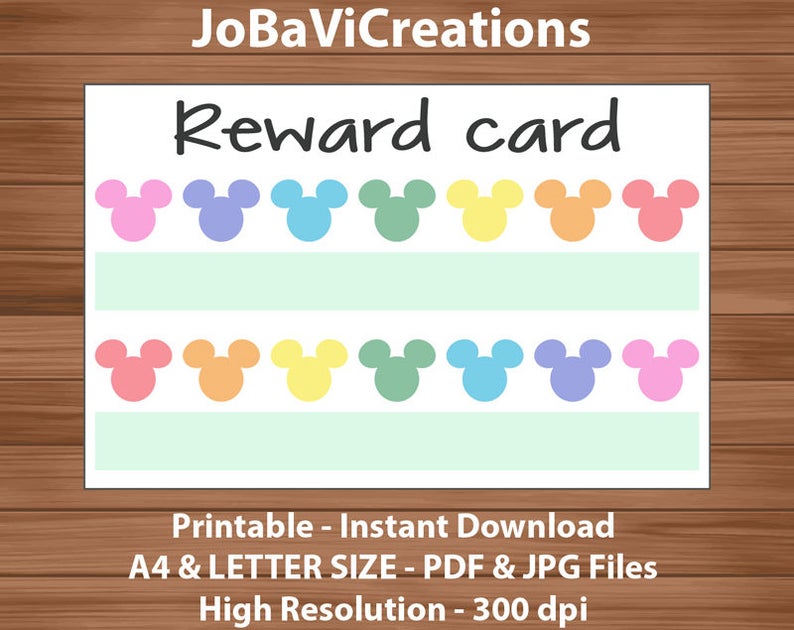 Reward Card Printable Reward Chart Printable Rainbow Design Etsy Reward Card Printable Reward Chart Printable Rainbow Design Etsy