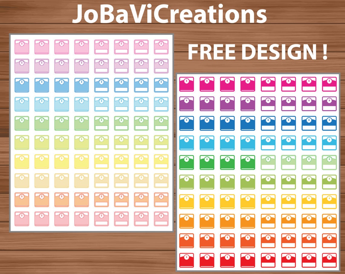 Printable Planner Scale Stickers