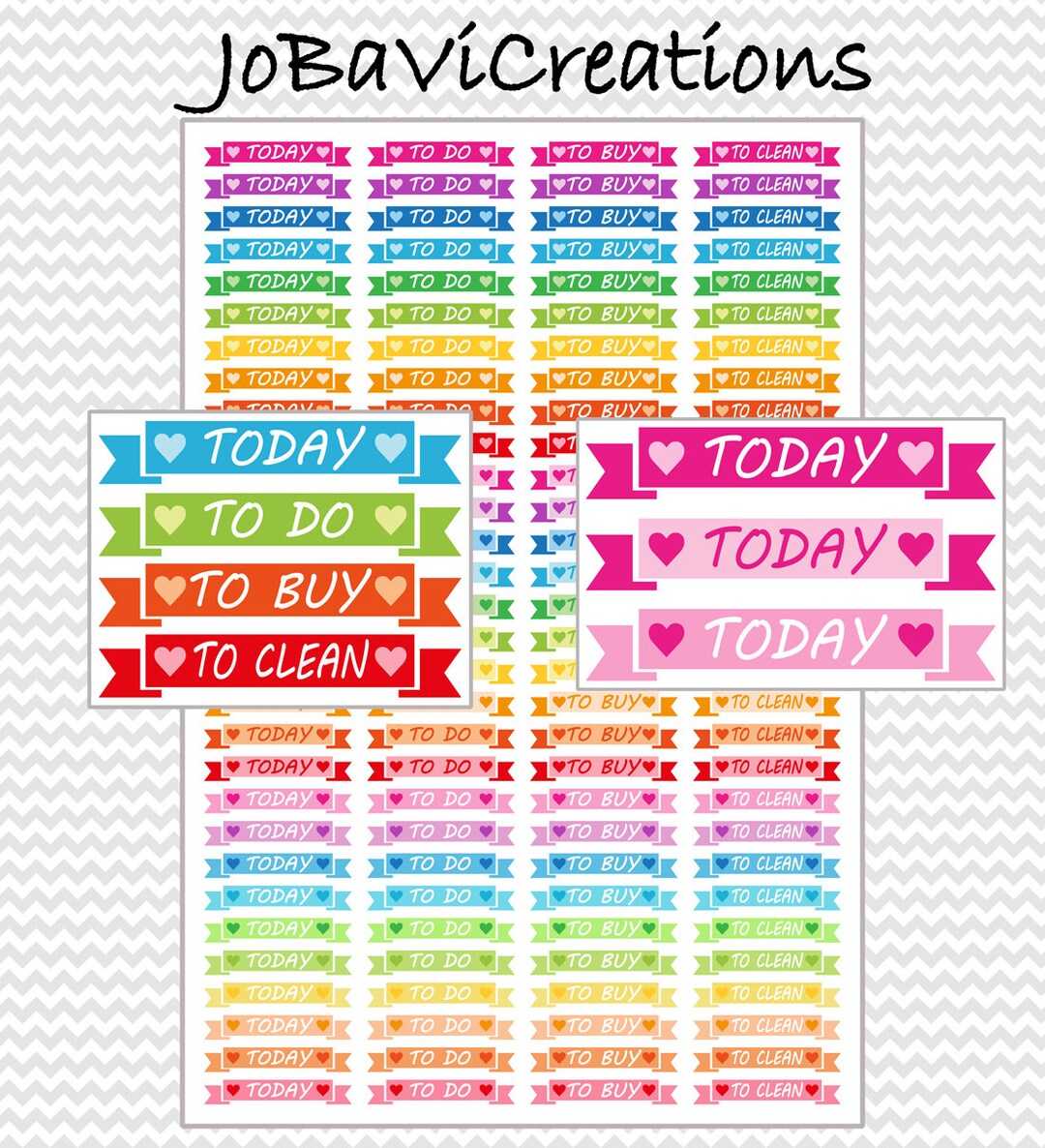 Sticker Heute Ribbon Header Stickers Planner Printable. Heute kaufen Sie saubere ...