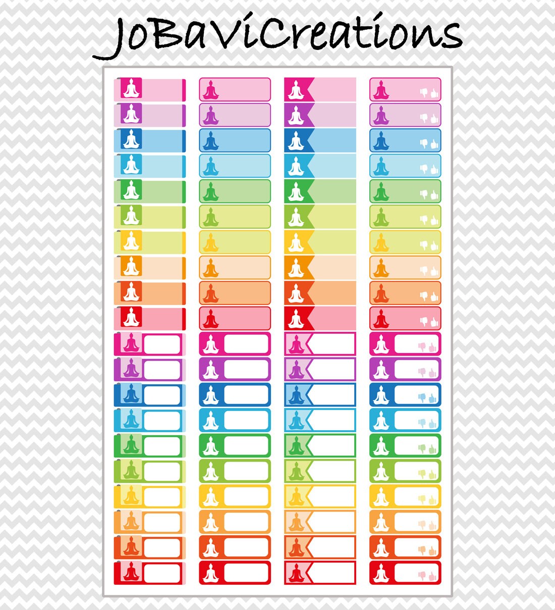 yoga stickers planner printable yoga labels stickers etsy