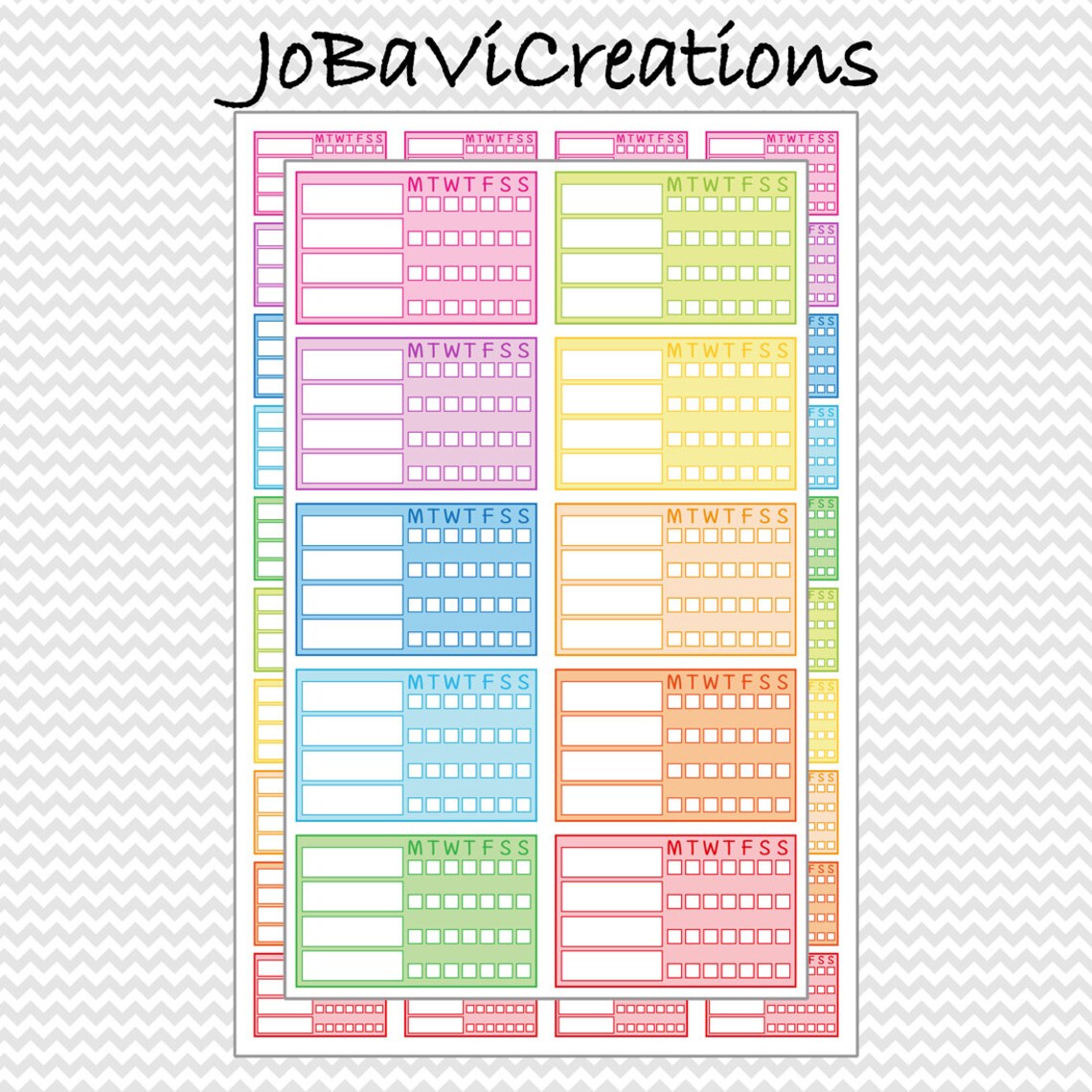 Blank Trackers Stickers Planner Printable: Erin Condren Life | Etsy