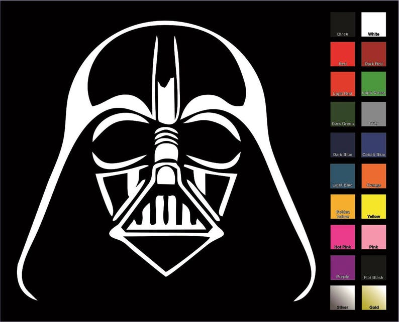 COLOR Darth Vader Star Wars style 2 Vinyl Decal Sticker U Pick SIZE