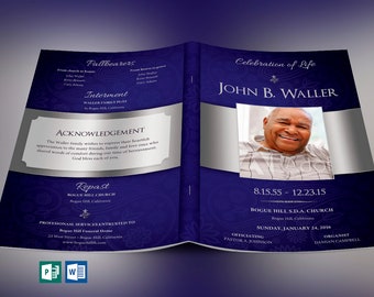 funeral program etsy