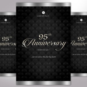 Silver Church Anniversary Program Template, One Sheet Word Template, Publisher Pastor Appreciation 5.5x8.5 inches image 4