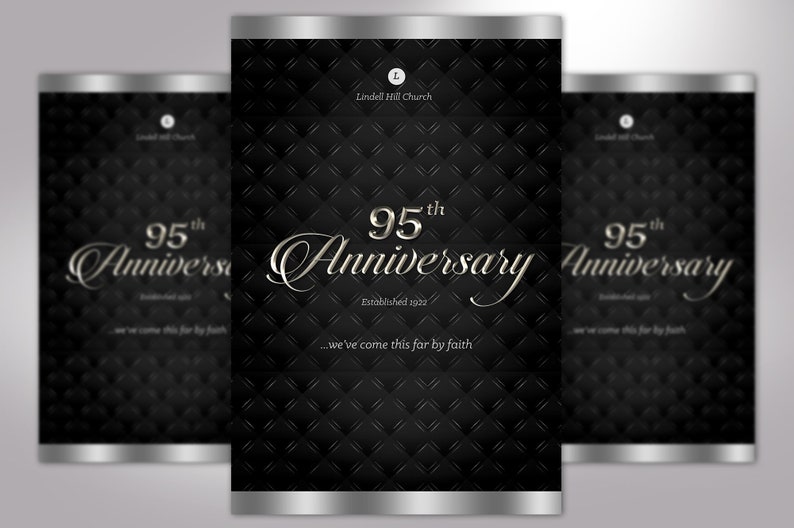 Silver Church Anniversary Program Template, One Sheet Word Template, Publisher Pastor Appreciation 5.5x8.5 inches image 4