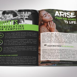 Youth Conference Program Template: Green & Black 8-Page Church Brochure (Canva, 5.5x8.5 in, Digital Download) image 4
