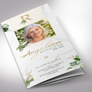 Tropica Trifold Funeral Program Template Word Template, Publisher Celebration of Life Print Size 11x8.5 inches image 2