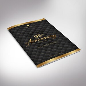 May include: Black and gold program booklet with a quilted pattern and the text "95th Anniversary Established 1922 ...we've come this far by faith" and "Lindell Hill Hotel - Fairway, GA".