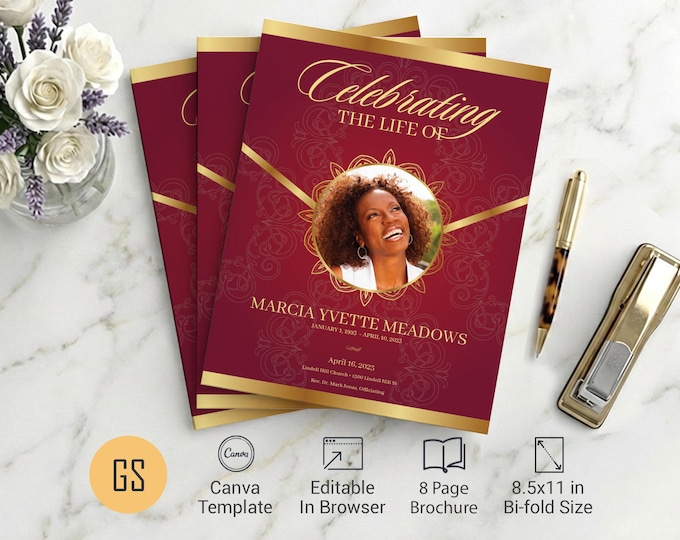 8 Page Funeral Programs