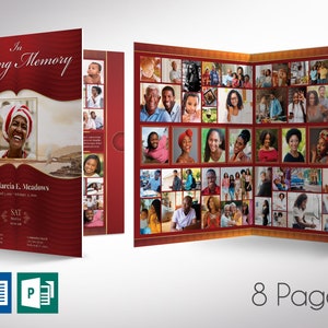 Funeral Program Template: Loving Tabloid, 8 Pages (Digital Download)